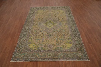 Vintage Wool Tabriz Persian Area Rug 6x10