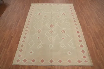 Vegetable Dye Tribal Wool Kilim Area Rug 7x10