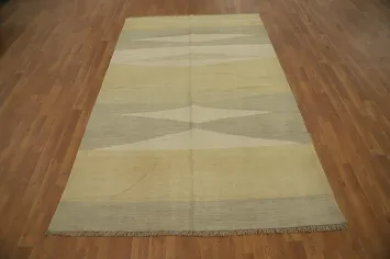 Contemporary Neutral Kilim Area Rug 5x8
