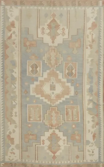 Vegetable Dye Geometric Kilim Handwoven Area Rug 10x13