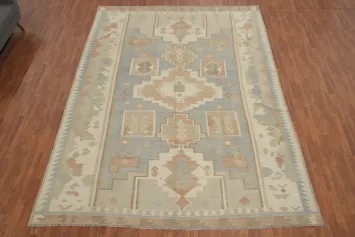 Vegetable Dye Geometric Kilim Handwoven Area Rug 10x13