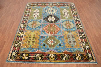 Geometric Kazak Indian Area Rug 8x10