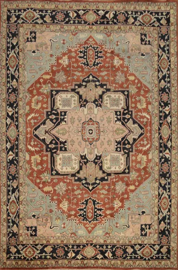 Geometric Heriz Serapi Handmade Large Rug 12x15