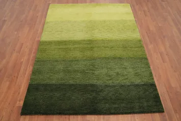 Vibrant Green Ombre Gabbeh Rug 5x7 Perfect for Modern Living Rooms