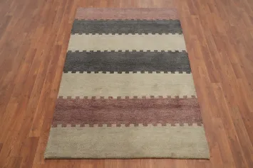 Earthy Striped Gabbeh Rug 4x6 for Modern Home Decor Bliss