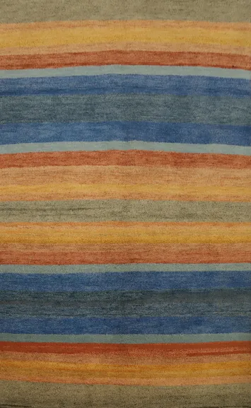 Vibrant Stripe Gabbeh Area Rug 6x8 for Modern Living Rooms