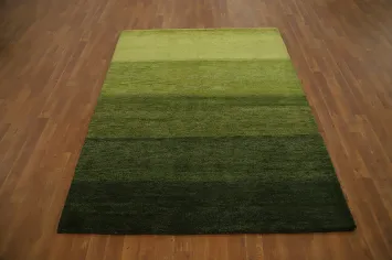 Luxurious Gradient Green Gabbeh Rug 5x7 for Timeless Elegance
