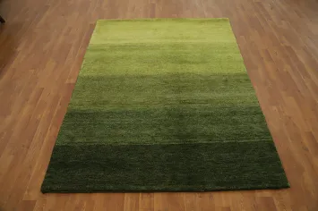 Lush Green Gradient Gabbeh Rug 5x7 for Modern Living Spaces