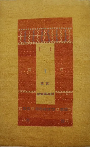 Embrace Warmth with Earth-Toned Geometric Gabbeh Rug 5x6