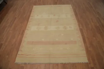 Vegetable Dye Tribal Wool Kilim Handwoven Area Rug 5x7