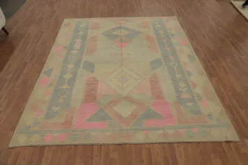 Vegetable Dye Geometric Kilim Handwoven Area Rug 8x10