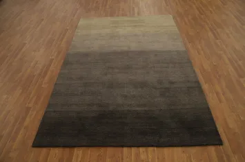 Striped Brown Gabbeh Modern Area Rug 7x10