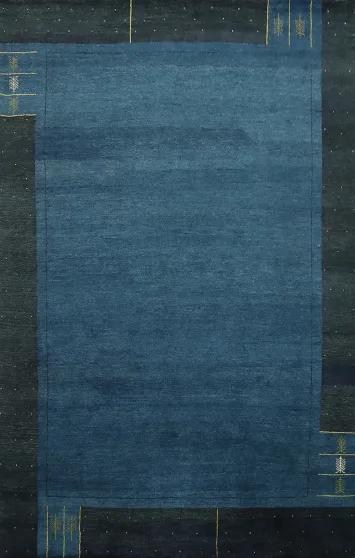 Sophisticated Blue Gabbeh Area Rug 8x12 Ideal for Bedroom Decor