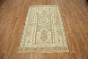 Vegetable Dye Geometric Kilim Flat Weave Rug 3x5