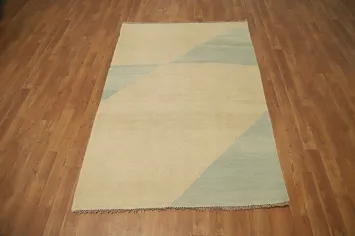 Vegetable Dye Modern Wool Kilim Handwoven Rug 4x6