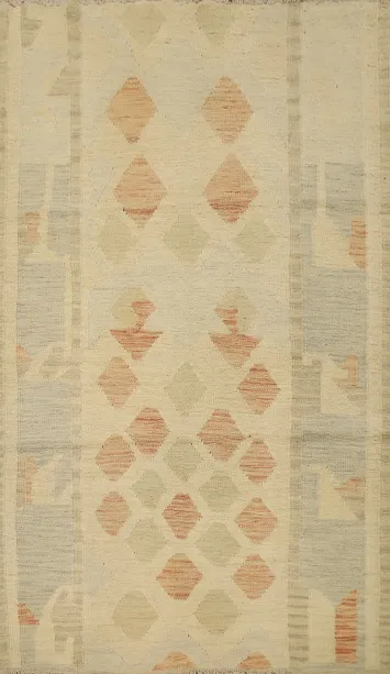 Vegetable Dye Geometric Kilim Flat Weave Rug 3x5