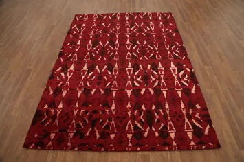 Elevate Your Space with Red Tribal Pattern Gabbeh Area Rug 6x8