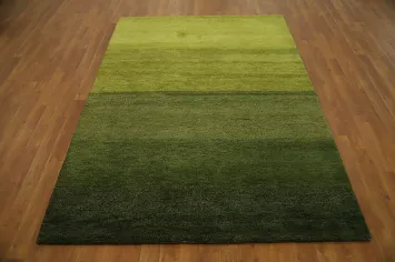 Serene Green Gradient Gabbeh Rug 5x7 for Contemporary Living Spaces