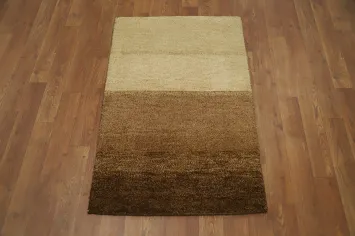 Modern Gradient Sand and Brown Gabbeh Rug 2x3
