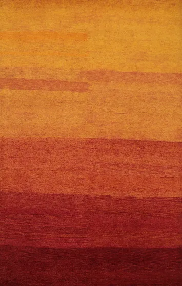 Luxurious Gradient Gabbeh Area Rug 6x8 in Warm Sunset Tones