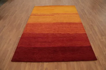 Luxurious Gradient Gabbeh Area Rug 6x8 in Warm Sunset Tones