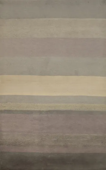 Elegant Neutral Stripes Gabbeh Modern Area Rug 5x8