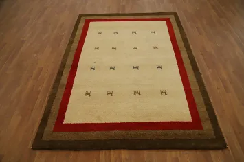 Animals Wool Tribal Gabbeh Oriental Rug 5x7