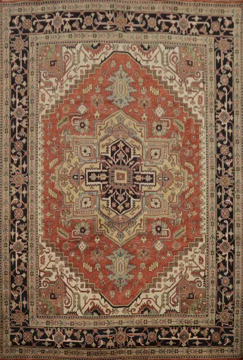 Geometric Heriz Serapi Handmade Large Rug 12x15