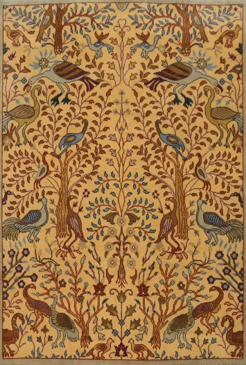 Animals Design Wool Ziegler Oriental Area Rug 8x10