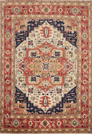 Geometric Heriz Serapi Indian Large Rug 12x15
