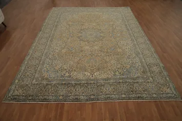 Vintage Floral Wool Kerman Persian Area Rug 10x13