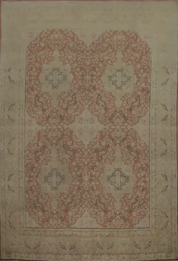 Vegetable Dye Floral Kerman Persian Area Rug 10x13