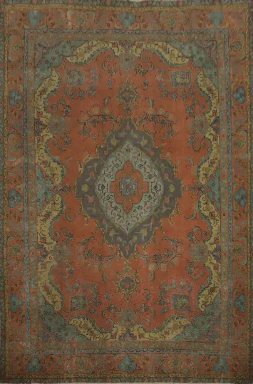 Traditional Wool Tabriz Persian Area Rug 9x13