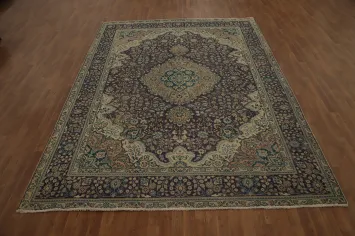 Vintage Floral Wool Tabriz Persian Area Rug 8x11
