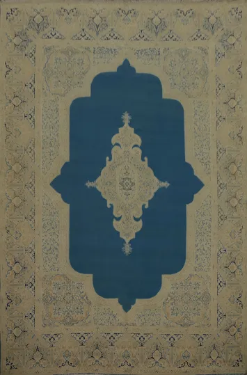 Blue Geometric Kerman Persian Area Rug 10x12