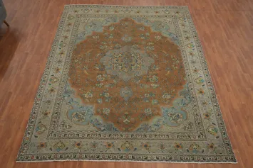 Vintage Wool Tabriz Persian Area Rug 10x13