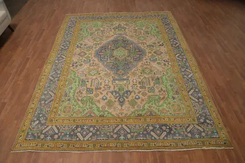 Vintage Wool Medallion Tabriz Persian Area Rug 8x11