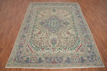 Traditional Wool Floral Tabriz Persian Area Rug 8x11