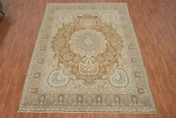 Vegetable Dye Floral Kerman Persian Area Rug 10x13