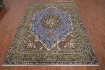 Vintage Floral Wool Tabriz Persian Area Rug 8x11