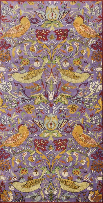 Purple Wool Animals Ziegler Handmade Large Rug 8x16