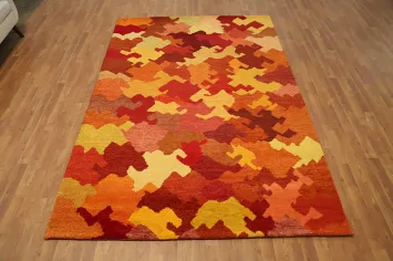 Autumn Hues Modern Gabbeh Area Rug 6x10 for a Cozy Seasonal Touch