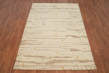 Elegant Gabbeh Area Rug 5x8 with Subtle Earth Tone Accents