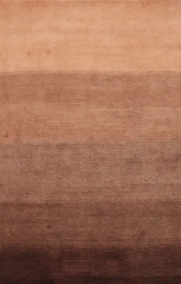 Warm Earthy Ombre Gabbeh Area Rug 6x8 in Soft Brown Gradient