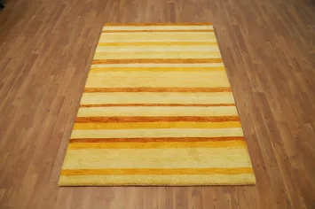 Sunny Striped Gabbeh Rug 4x6 Infusing Warmth and Style to Your Space