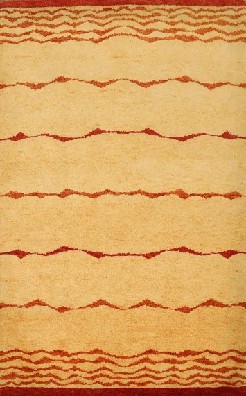 Elevate Your Space with Contemporary Wave Pattern Gabbeh Rug 5x7