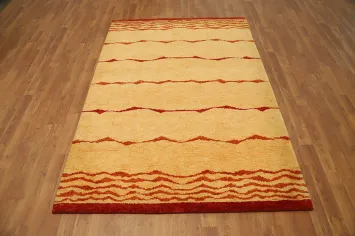 Elevate Your Space with Contemporary Wave Pattern Gabbeh Rug 5x7