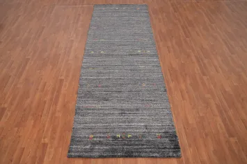 Chic Gray Gabbeh Runner Rug 4x12 Multicolor Details for Any Room