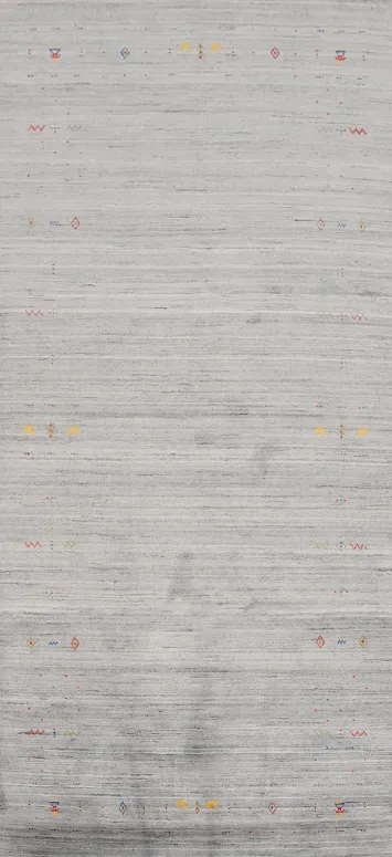 Simple Yet Sophisticated Gabbeh Area Rug 5x12 with Delicate Accents