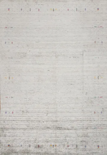 Subdued Elegance Gabbeh Area Rug 9x12 with Touches of Colorful Charm